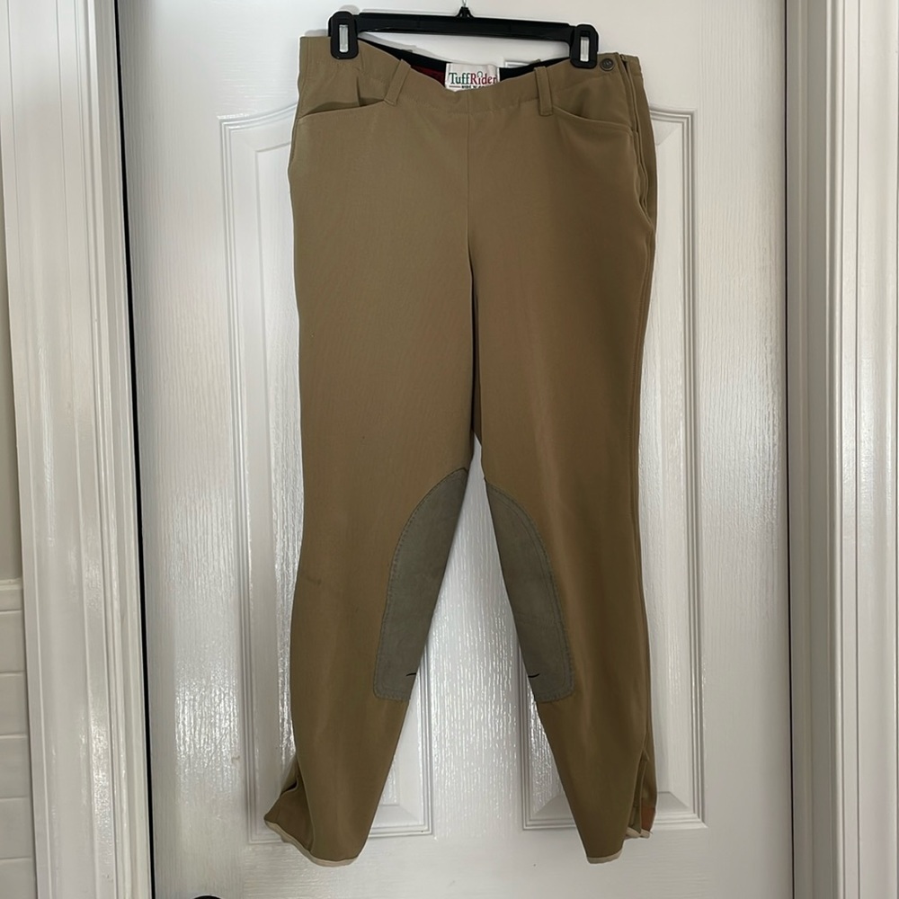 TuffRider Side Zip Breeches Beige Tan Ladies Size 30